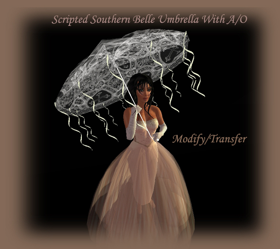 Umbrella Gothic Lace & Flowing Ribbons *CHB*