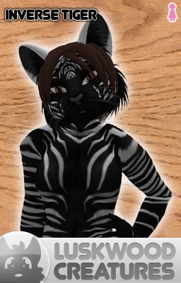 Luskwood Inverse Tiger Furry Avatar - Female