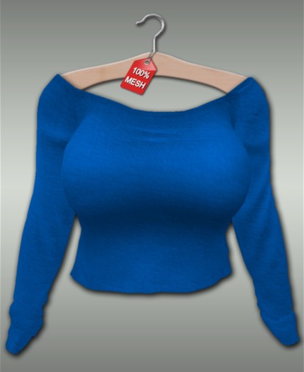 :VIRTISTRY: Cropped Boatneck Sweater (Azure)
