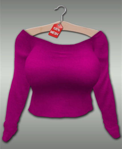 :VIRTISTRY: Cropped Boatneck Sweater (Pink)