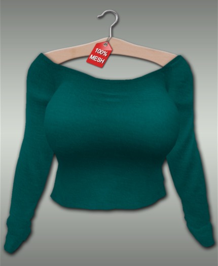 :VIRTISTRY: Cropped Boatneck Sweater (Teal)