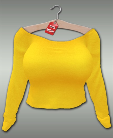 :VIRTISTRY: Cropped Boatneck Sweater (Yellow)