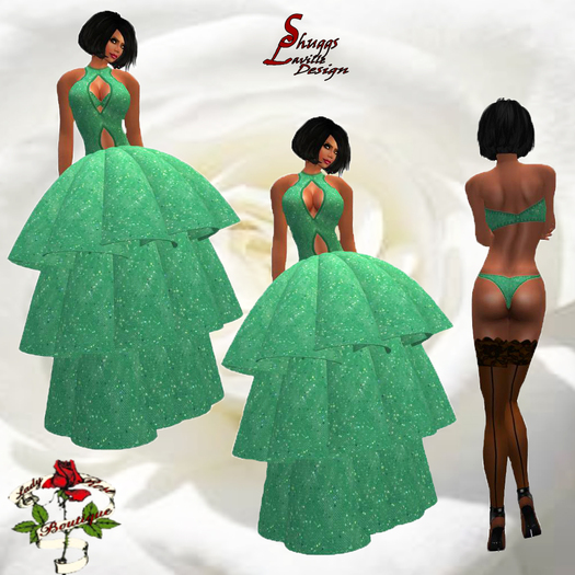 2 Glitter Dot Green Gown ~SLD~