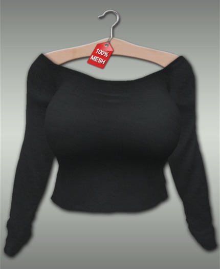 :VIRTISTRY: Cropped Boatneck Sweater (Onyx)