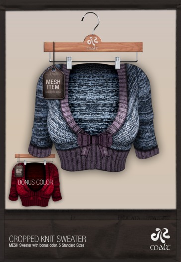 .:MALT:. MESH Cropped Knit - Blueberry