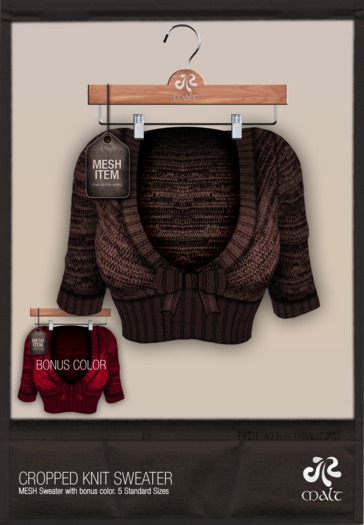 .:MALT:. MESH Cropped Knit - Chocolate