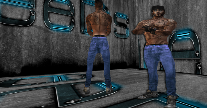 Bluish  Male Skinny Pants