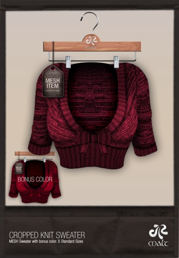 .:MALT:. MESH Cropped Knit - Roaring Red