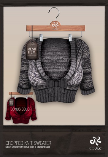 .:MALT:. MESH Cropped Knit - Salt & Pepper