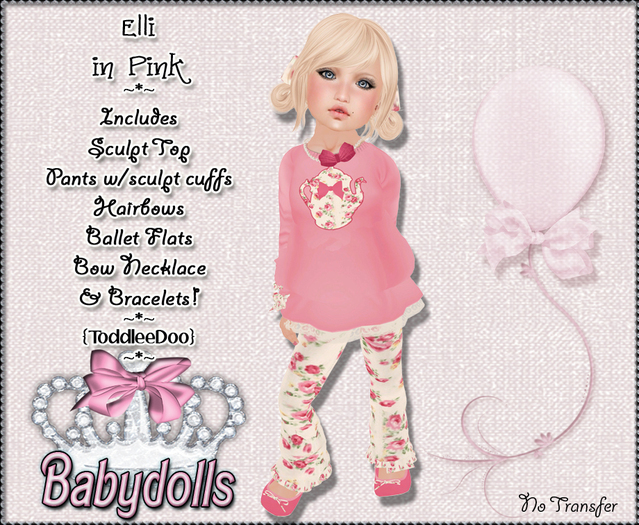{BB} Ellie in pink - Toddleedoo Outfit