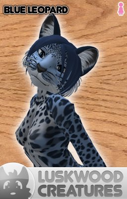Luskwood Blue Leopard Furry Avatar - Female