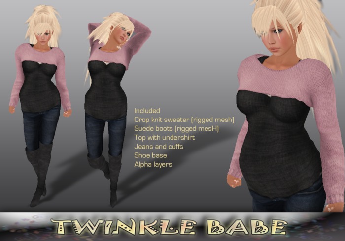 Twinkle babe Complete maternity set Cropped knit Pink BOX