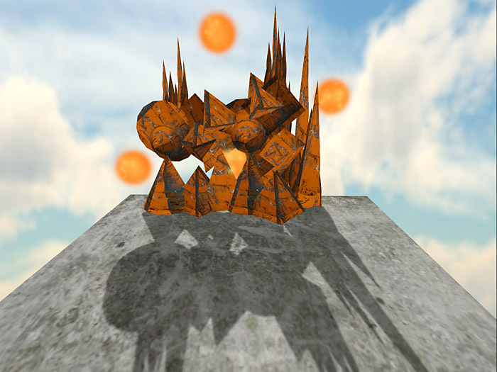Fire Hell Machine -triple - Kinetic Abstract Sculpture