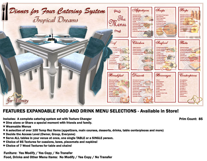 *VRD* Catering - Dinner for Four - Tropical Dreams (boxed)