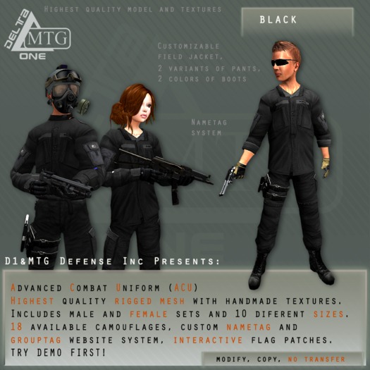 D1&MTG - ACU- Uniform - Black