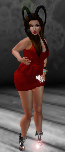 {ERA} Peplum Dress--Red