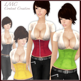 DEMO LMC Mesh Templates - Corset III - underbust corset with multiple folds & seaming options!