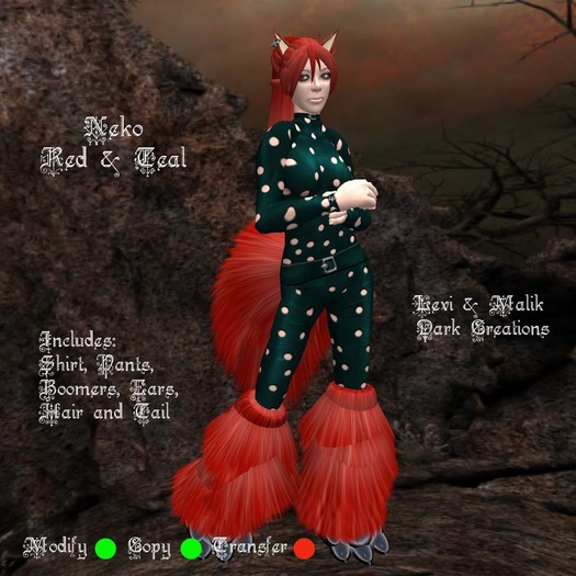 Neko Red & Teal