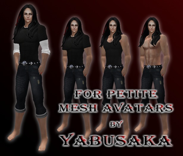 Dark blue jeans with T-shirts (2)