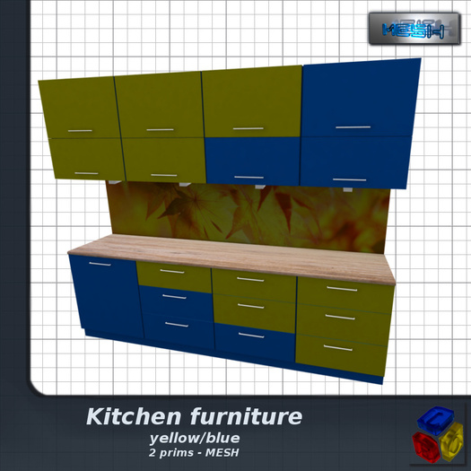 -LEO- kitchen furniture No.3 [MESH] color - YELLOW/BLUE