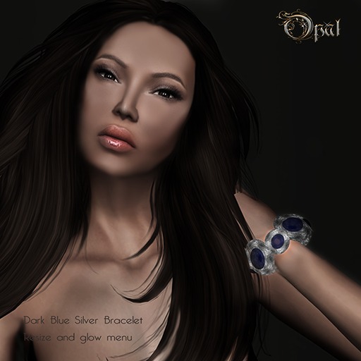 Opal*Dark Blue silver bracelet