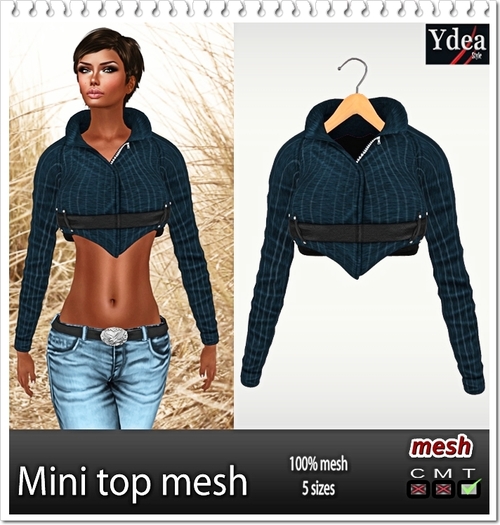 *Ydea* Mini top mesh bleu