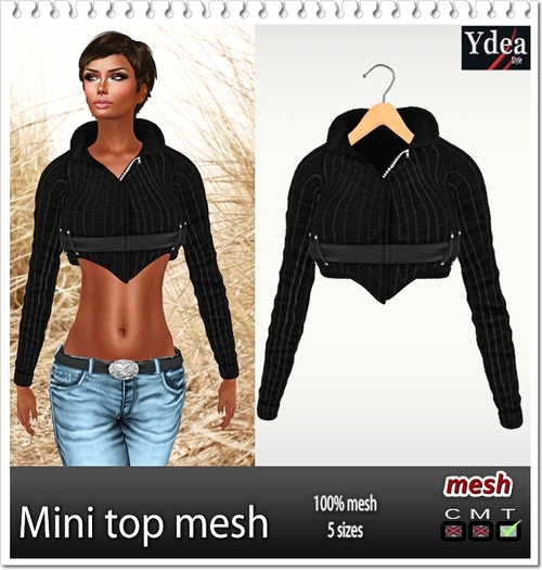*Ydea* Mini top mesh black