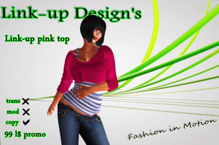 Link-up Mesh_Cropped top with Tank top PINK