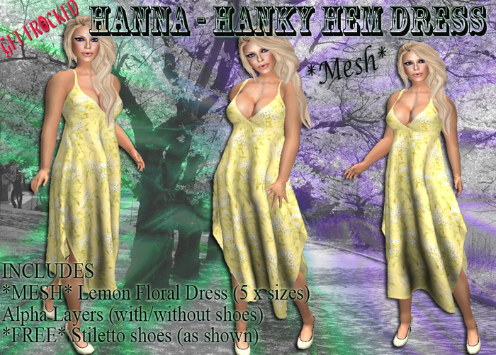 HANNA *mesh* Lemon Floral Dress 