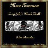 MT - LONG JOHN'S BLACK SKULL RUBY BRACELET SILVER MENS