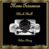 MT - LONG JOHN'S BLACK SKULL RUBY RING SILVER