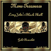 MT - LONG JOHN'S BLACK SKULL RUBY BRACELET GOLD MENS