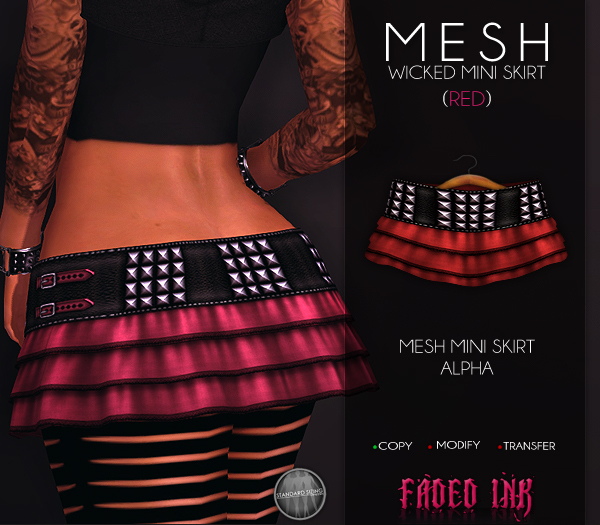 .:FI:. Wicked Mesh Mini Skirts - Red