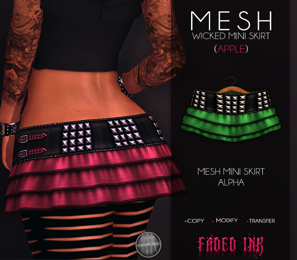 .:FI:. Wicked Mesh Mini Skirts - Apple