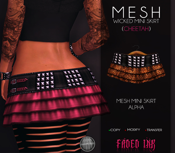 .:FI:. Wicked Mesh Mini Skirts - Cheetah