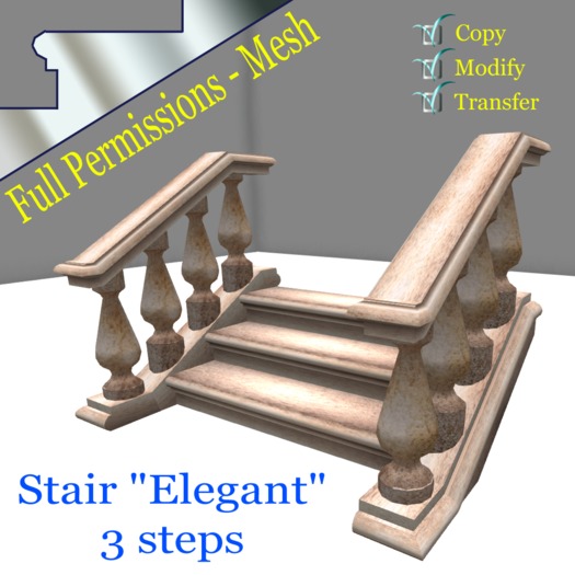 FULL PERMISSIONS - Single STAIR "elegant" - 3 steps