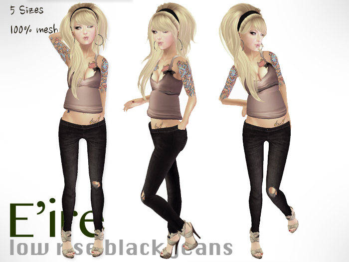 E'ire - Low Rise Ripped Pants White