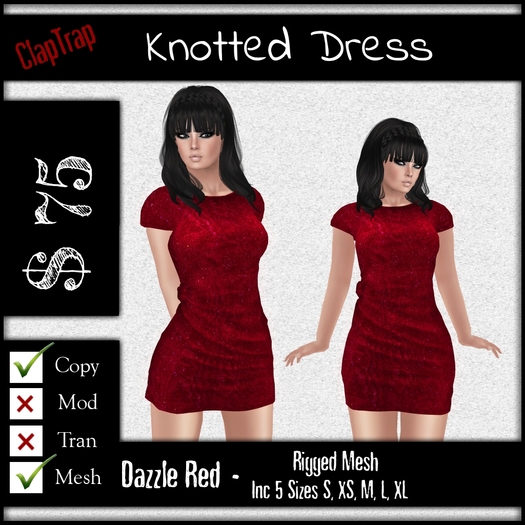 CT Mesh Knotted Dress Red