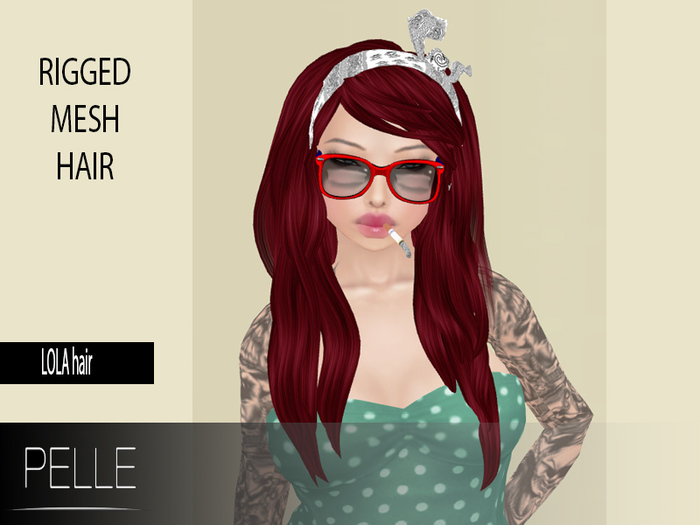 Pelle - LOLA RIGGED MESH HAIR RED