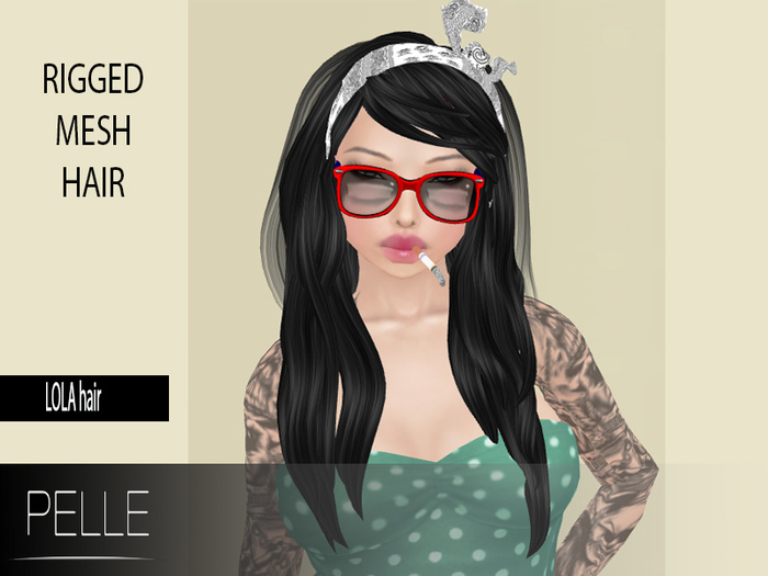 Pelle - LOLA RIGGED MESH HAIR BLACK
