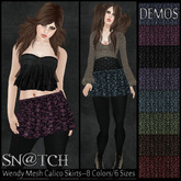 :::Sn@tch Mesh Wendy Calico Skirt (DEMOS):::