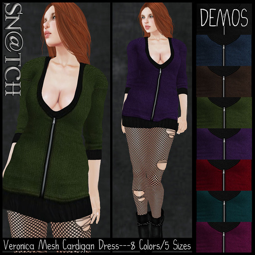 :::Sn@tch Mesh Veronica Cardigan Dress-All Colors (Large):::