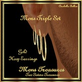 MT - MENS TRIPLE HOOP EARRINGS YG