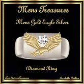 MT - MENS GOLD EAGLE SILVER DIAMOND RING