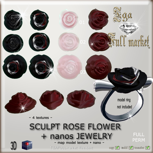 SCULPT ROSE FLOWER + nano  JEWELRY