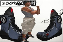 Tween Designs !!!.......Male  Mesh  Hightop Blue  sneakers