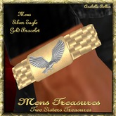 MT - MENS SILVER EAGLE GOLD ID BRACELET
