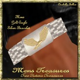 MT - MENS GOLD EAGLE SILVER ID BRACELET
