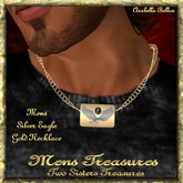 MT - MENS SILVER EAGLE GOLD ID NECKLACE