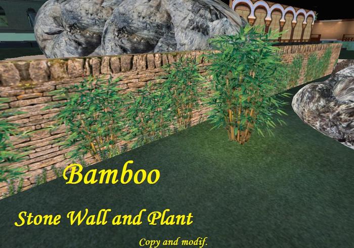 Privacy Screen with Bamboo and Plant